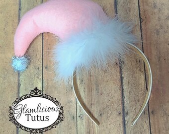 Pink Elf Headband | Elf headband | Elf hat | Pink hat | Pink santa hat | Pink Elf hat