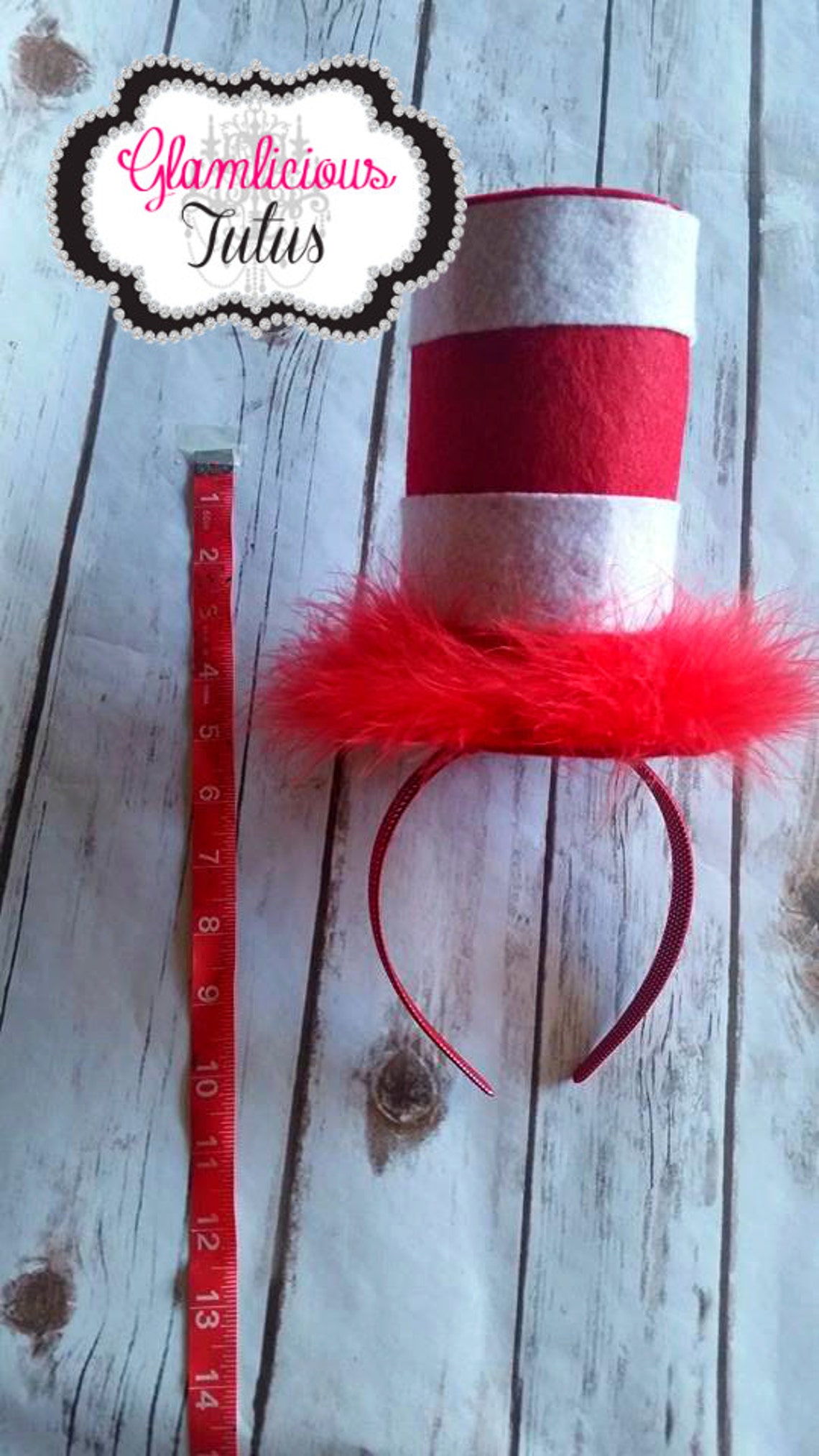 Red and White Top Hat Top Hat Costume Accessory Hat Etsy