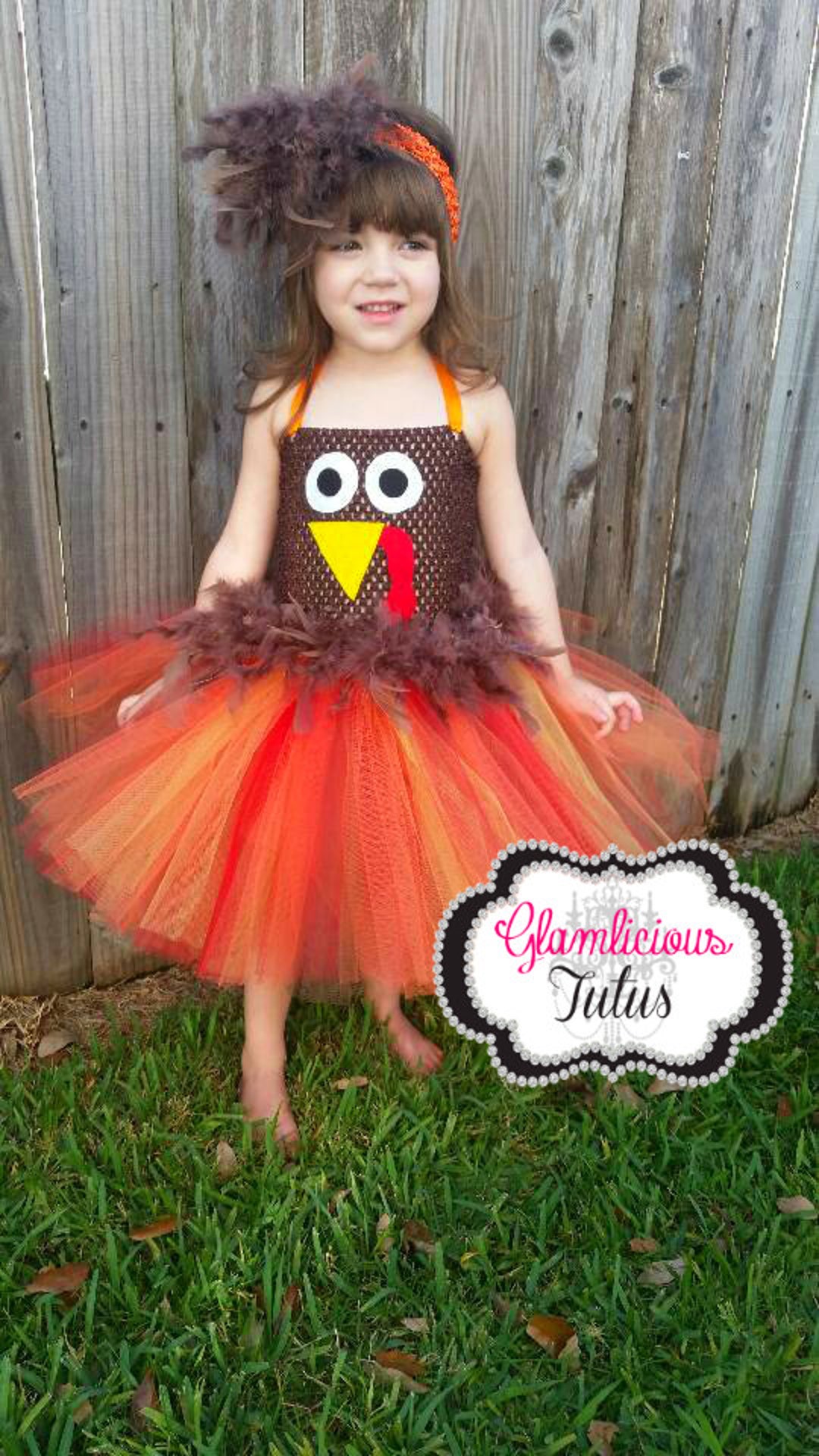 Turkey Tutu Dress With Matching Headband Thanksgiving Tutu Dress Fall