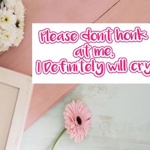 Please dont honk at me | Please don&#39;t honk at me stiker| Sticker | Funny decal | Funny sticker | Girl driver