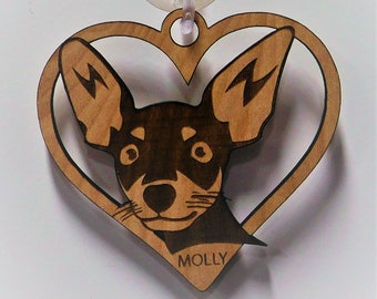 Chihuahua, Chihuahua Gift, Dog Gift, Dog heart Ornament, Mothers Day Gift, Custom Dog Ornament, Personalized Ornament