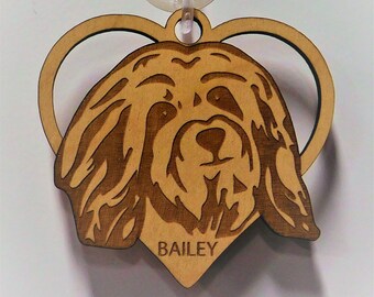 Havanese, Havanese Gift, Dog Gift, Dog heart Ornament, Mothers Day Gift, Custom Dog Ornament, Personalized Ornament