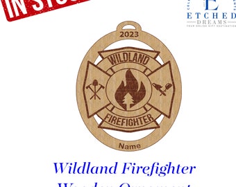 Fireman Ornament, Wildland firefighter Christmas Ornament, Personalized Ornament, Handmade Ornament, Firefighter gift, Fireman Ornament