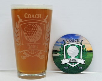 Golf, Golf Coach Gift set with coaster and gift box, Golf parent, Golf, Coach gift, Golf Coach gifts, Coaches Gift