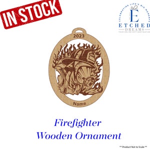 Fireman, Fireman Christmas Ornament, wood Ornament, Fireman Ornament, Firefighter Christmas, Fireman personalized