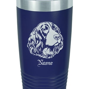 Springer Spaniel, Personalized Springer Spaniel Dog Insulated Tumbler, Springer Spaniel Dog Gifts, Springer Spaniel Dog Christmas Gifts Navy