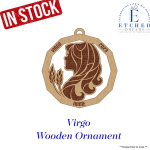 Virgo Ornament, wood ornament, zodiac ornament, gift for him, gift for her, Virgo Zodiac ornament, Wood ornament