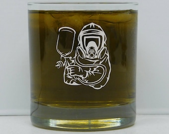 Auto Body painter, Automotive painter gift, on the rocks glass, painter gift, whiskey glass