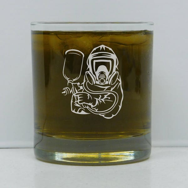 Auto Body painter, Automotive painter gift, on the rocks glass, painter gift, whiskey glass