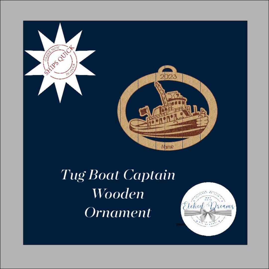 Tugboat Tugboat Captain Christmas Ornament Wood Ornament - Etsy