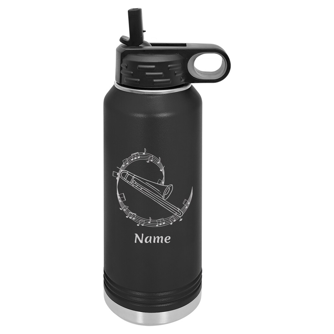Trombone Player Personalized Music Water Bottle, Trombone Player Water