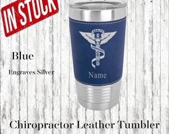 Chiropractor Personalized Leather Insulated Tumbler, Chiropractor Graduation Gift, Chiropractor Leather Tumbler, Chiropractor Gift