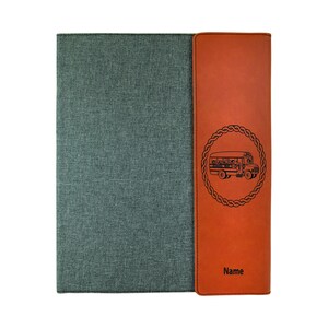 Conductor del autobús escolar, regalo del conductor del autobús, cartera de cuero marrón del conductor del autobús escolar, cuaderno personalizado del conductor del autobús, cumpleaños del conductor del autobús