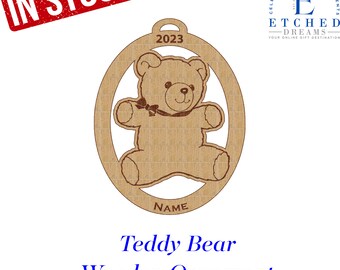 Teddy Bear Ornament, Teddy Bear Christmas Ornament, Personalized Ornament, Handmade Ornament, Teddy gift, Bear Christmas gift