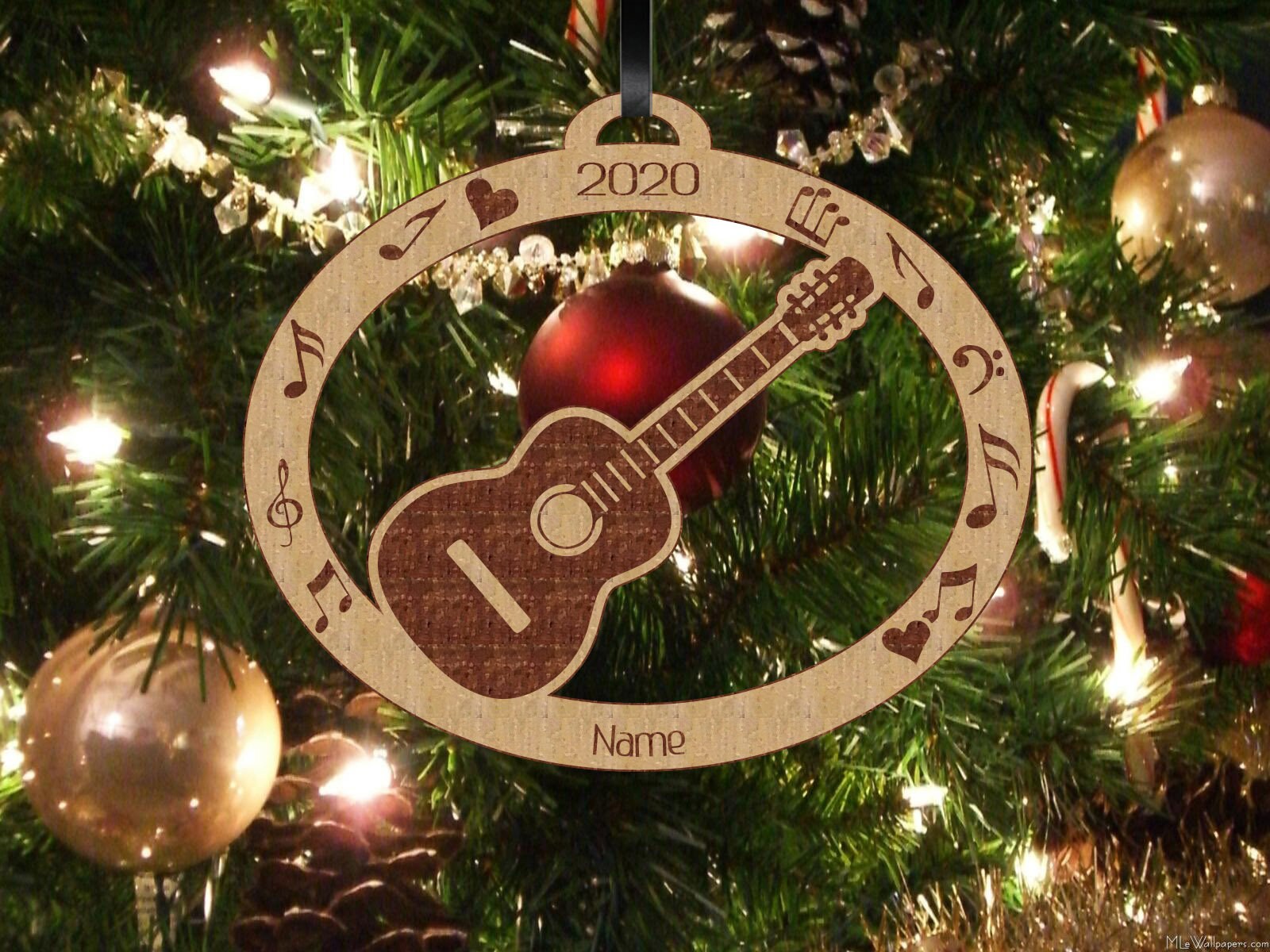 Guitar Guitar Ornament Personalized Guitar Gift Guitar Etsy