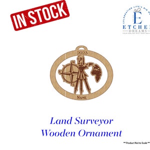 Land surveyor, Land surveyor Christmas Ornament, wood Ornament, Land surveyor Ornament, Land surveyor Christmas, Land surveyor personalized