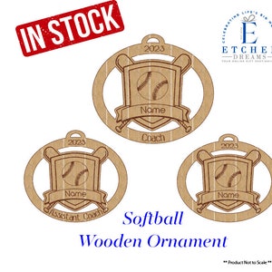 Softball, Softball Coach Christmas Ornament, Assistant Coach Ornament, Softball player Ornament, Softball Ornament personalized