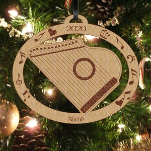 Zither, Zither Ornament, Personalized Zither Gift, Zither Christmas Gift image 2