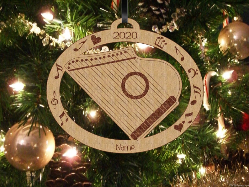 Zither, Zither Ornament, Personalized Zither Gift, Zither Christmas Gift zdjęcie 2