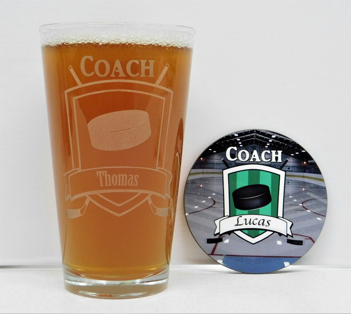 Hockey Coach Hockey Hockey Coach Gift Set Hockey glass Etsy