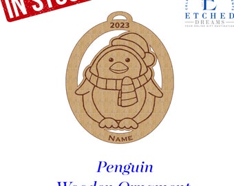 Penguin Ornament, Penguin Christmas Ornament, Personalized Ornament, Handmade Ornament, Winter Penguin gift, Christmas Penguin Ornament