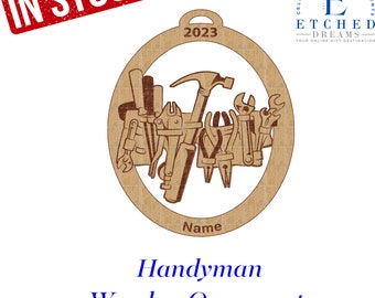 Handyman, Handyman Christmas Ornament, wood Ornament, Handyman Ornament, Handyman Christmas, Handyman personalized
