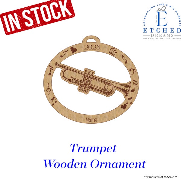 Trumpet, Trumpet Ornament, Personalized Trumpet Gift, Trumpet Christmas Gift