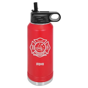 Firefighter Personalized Water bottle,  Firefighter Water bottle Gifts, Firefighter Water bottle Graduation Gift, Firefighter Water Bottle