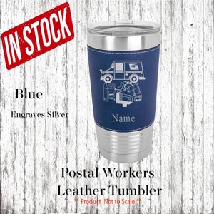 Vaso aislado de cuero personalizado del trabajador postal, regalo de graduación del trabajador postal, regalo de cumpleaños del trabajador postal, vaso del trabajador postal