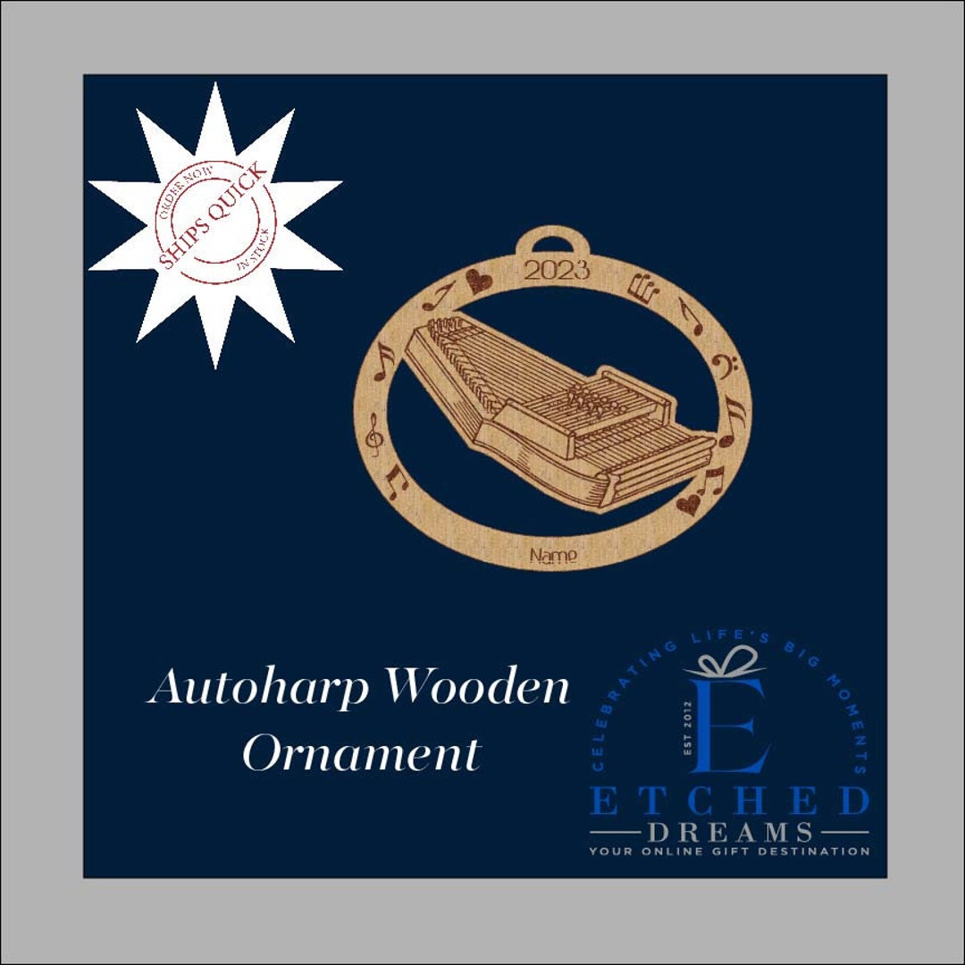Autoharp Auto Harp Ornament Personalized Autoharp Gift Etsy