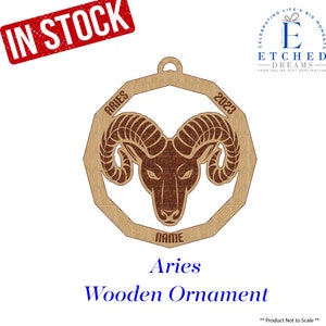 Aries Ornament, wood ornament, zodiac ornament, gift for him, gift for her, Aries Zodiac ornament, Wood ornament