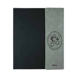 Police, Police Gift, Police Officer Black Leather Portfolio, Personalized Police Notebook, Police Birthday