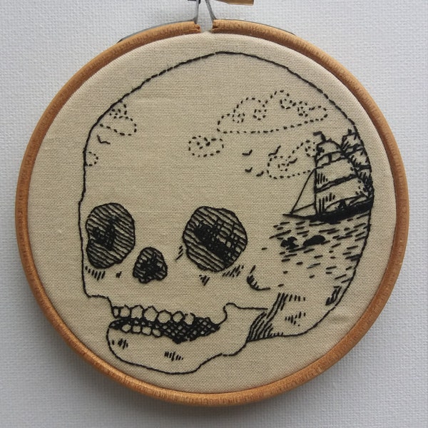 skull embroidery