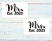 Mr. & Mrs. Wedding Decals: Personalized DIY Glass Decoration