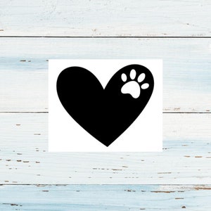 Paw Prints on my Heart Decal/Dog Car Decal/Decal for Dog Lovers/Paw Print Decal/Laptop Decal/Dog Sticker/Dog Paw Decal/Paw Print Heart Decal