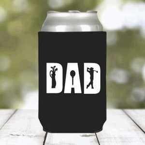 Golfer Dad Can Cooler: Neoprene Beer Hugger, Golf Gift