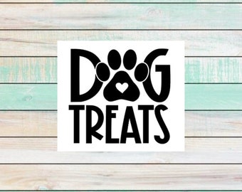Dog Treat Jar Decal: Paw Print Vinyl Sticker