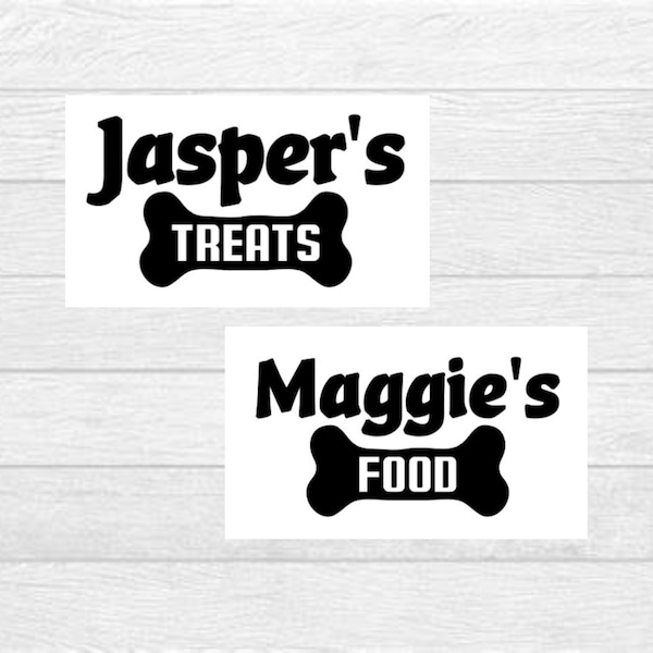 Personalized Dog Treats OR Food Decal/Decals for Organizing/Dog Food Container Decal/Dog Treat Container Decal/Name Decal for Treats or Food