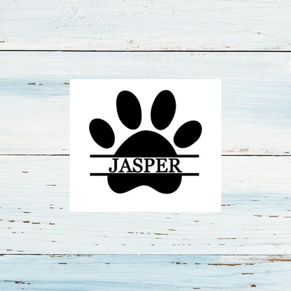 Personalized Dog Paw Decal/Pet Name Decal/Decal for Storage Containers/Personalization Decal for Pets/Dog Name Decal/Cat Name Decal with Paw