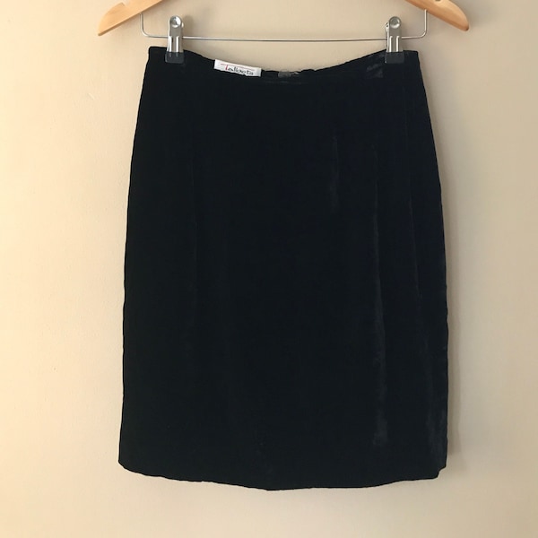 Vintage velour black nineties mini skirt formal made in USA size 6