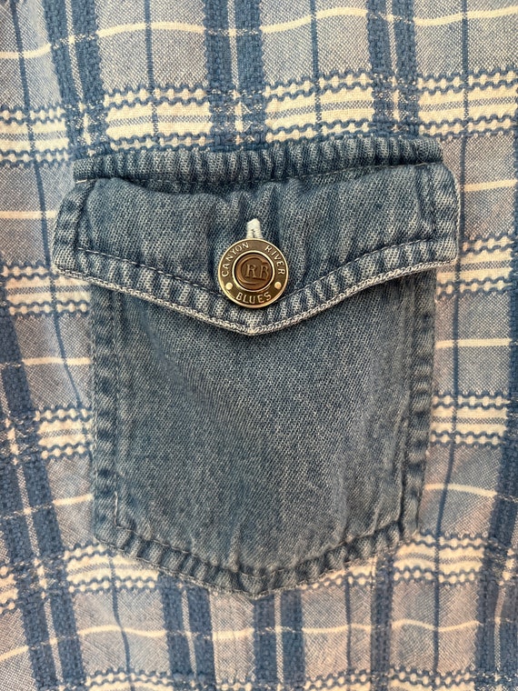 Denim 90s vintage vest with zipper - image 2