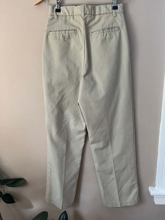 Vintage khaki pleated pants retro slacks - image 8