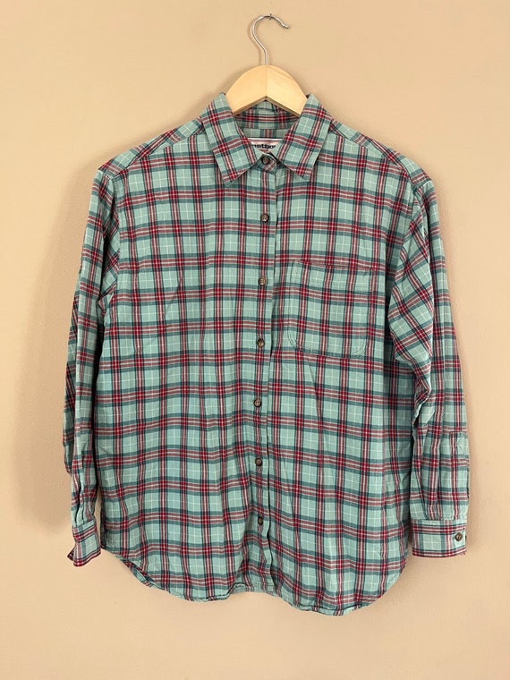 Westbound Petites Small Teal Flannel Small Long Sl