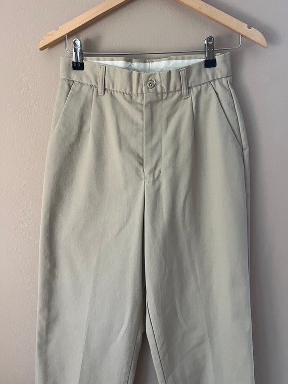 Vintage khaki pleated pants retro slacks - image 5