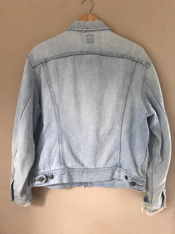 Lee Denim Jacket Large Distressed lightweight vin… - image 6