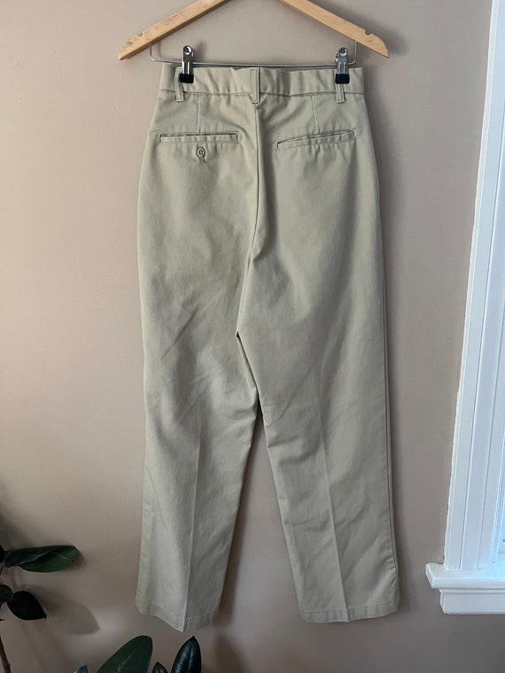 Vintage khaki pleated pants retro slacks - image 7