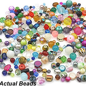 400+ Glass 4-10mm Small Beads Assorted Mix Loose Unique Quality Large Bulk Loose Soup Lot Spacers Colors 5oz