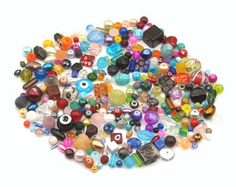 Vintage Jewelry Supplies Vintage Glass Beads Random Mixed Lot 100 pcs