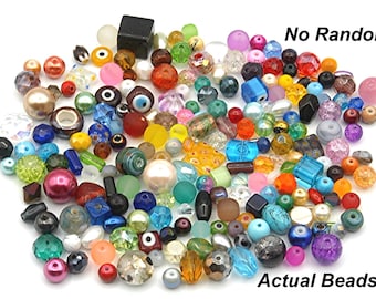 200 6-12mm Small Glass Beads Assorted Mix Bulk Lot 4oz Loose Soup Spacers