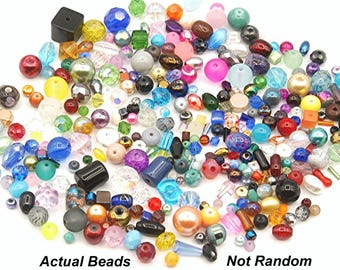 300 pc 4-12mm Small Glass Beads Assorted Mix Bulk Lot 5oz Loose Soup Spacers